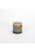 Evle Yuvarlak Kutu, Ø90x90 mm, Şeffaf Kilitli Kapak, 0,5 lt, Checkers Black_Swt Home