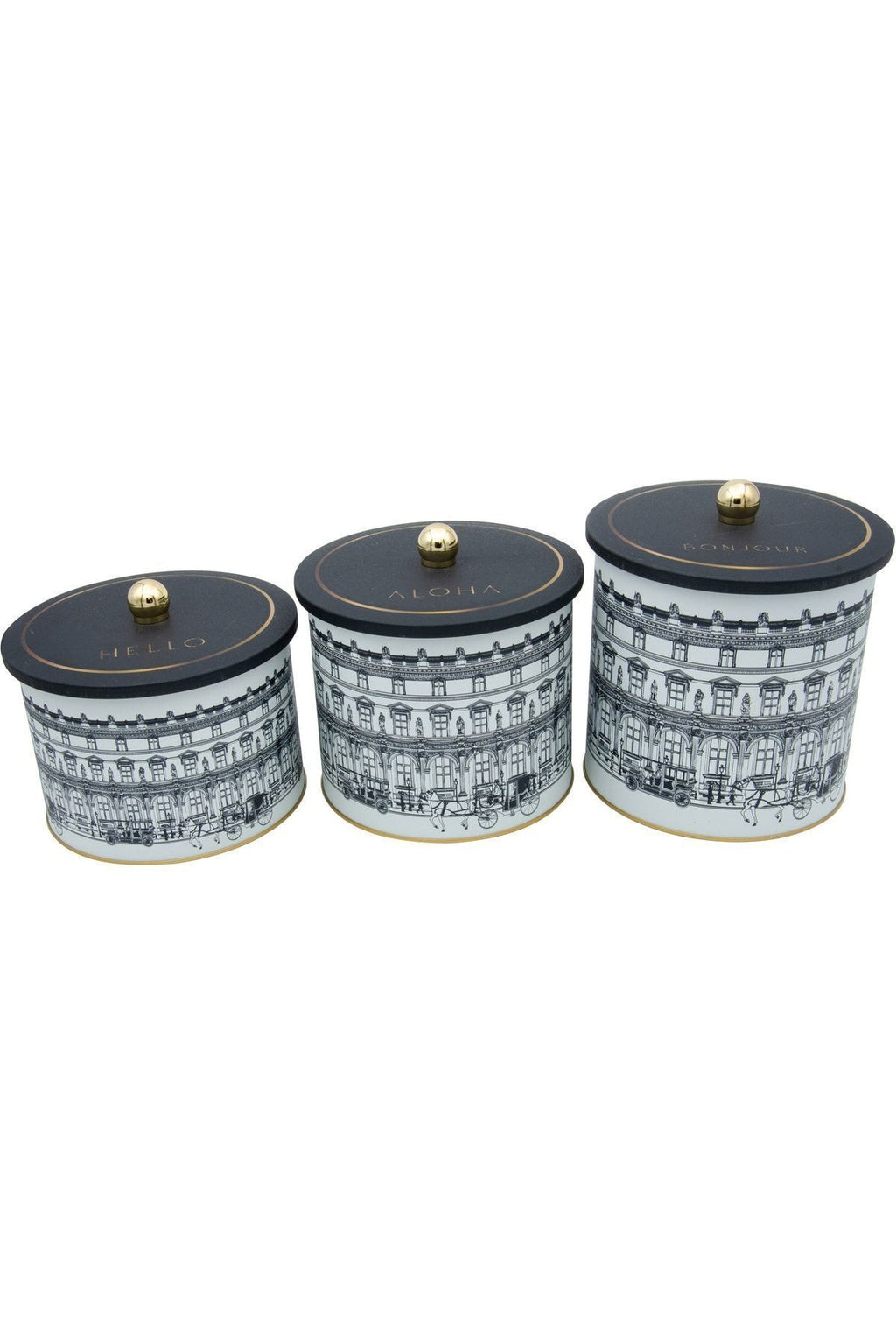 City Desenli Metal Saklama Kabı Seti - 3'lü Set (2,9 Lt - 3,5 Lt - 4,1 Lt) ERB31T9