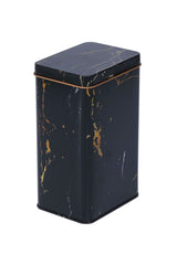 Ef045-50 Marble Black Desenli Dikdörtgen Metal Saklama Kabı 8x10 Cm