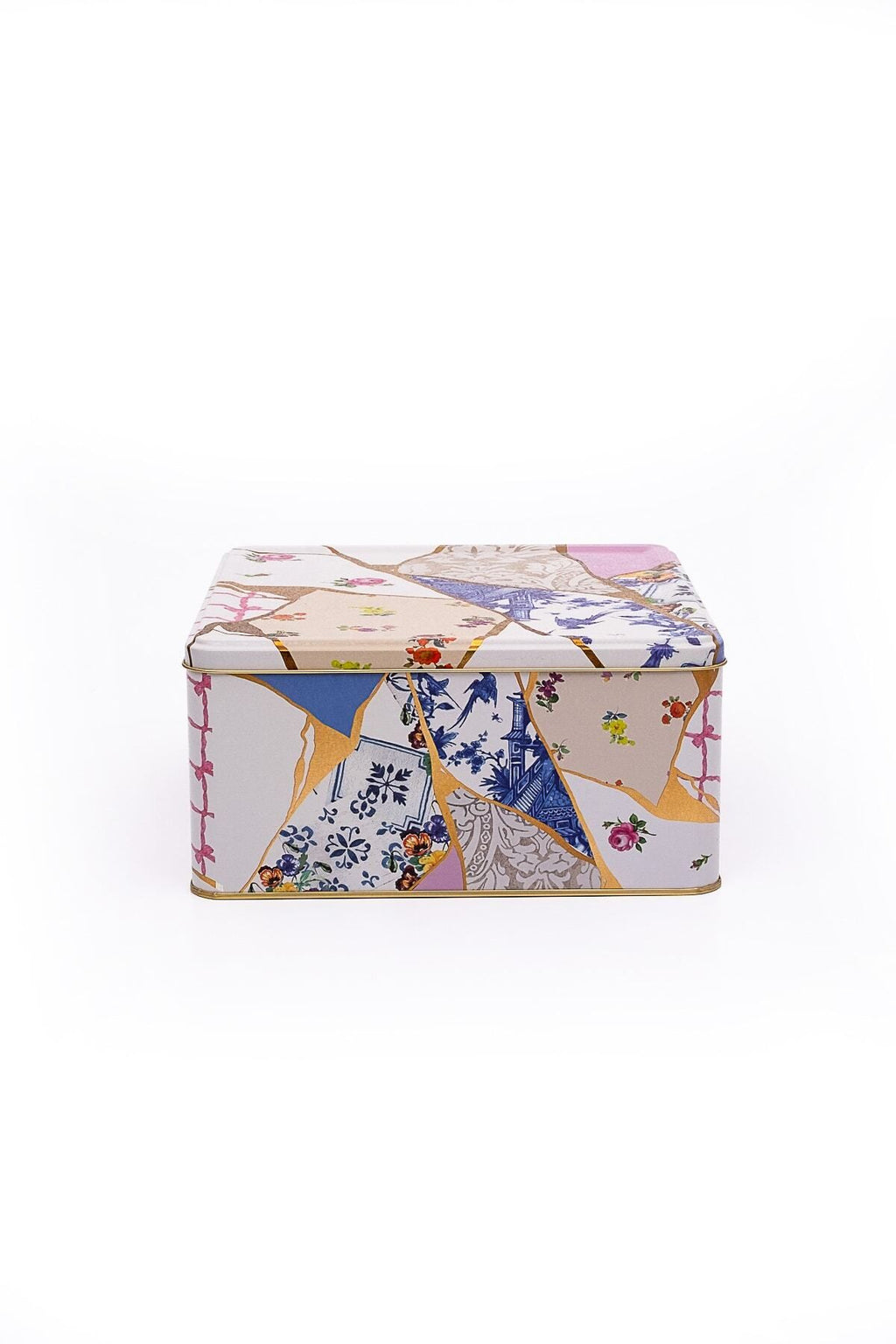 Er029-u5 Kint Sugi Desenli Kare Metal Saklama Kabı 24x24 Cm