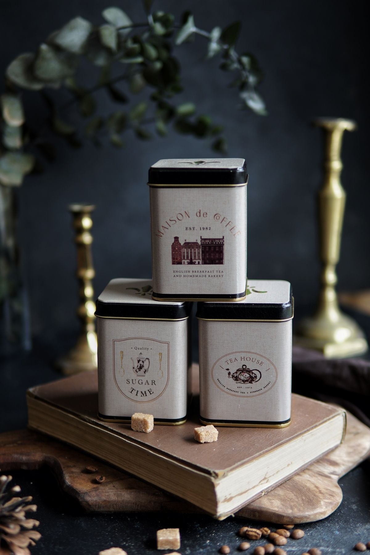 Erb25v3 Kare Metal Saklama Kabı 87x87x125, 3 Lü Set, Azura