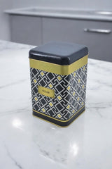 Ef022 90 Turkish Black Sugar Desenli Kare Metal Saklama Kabı 11x11 Cm