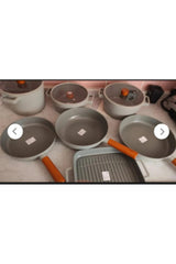 Fika Alüminyum Döküm Tencere 24cm Gri Renk Cam Kapaklı Sağlam Dayanıklı Fonksiyonel Mutfak