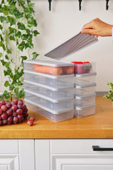 Derin Dondurucu Saklama Kabı 10'lu Set (10 x 1 Lt), Gri