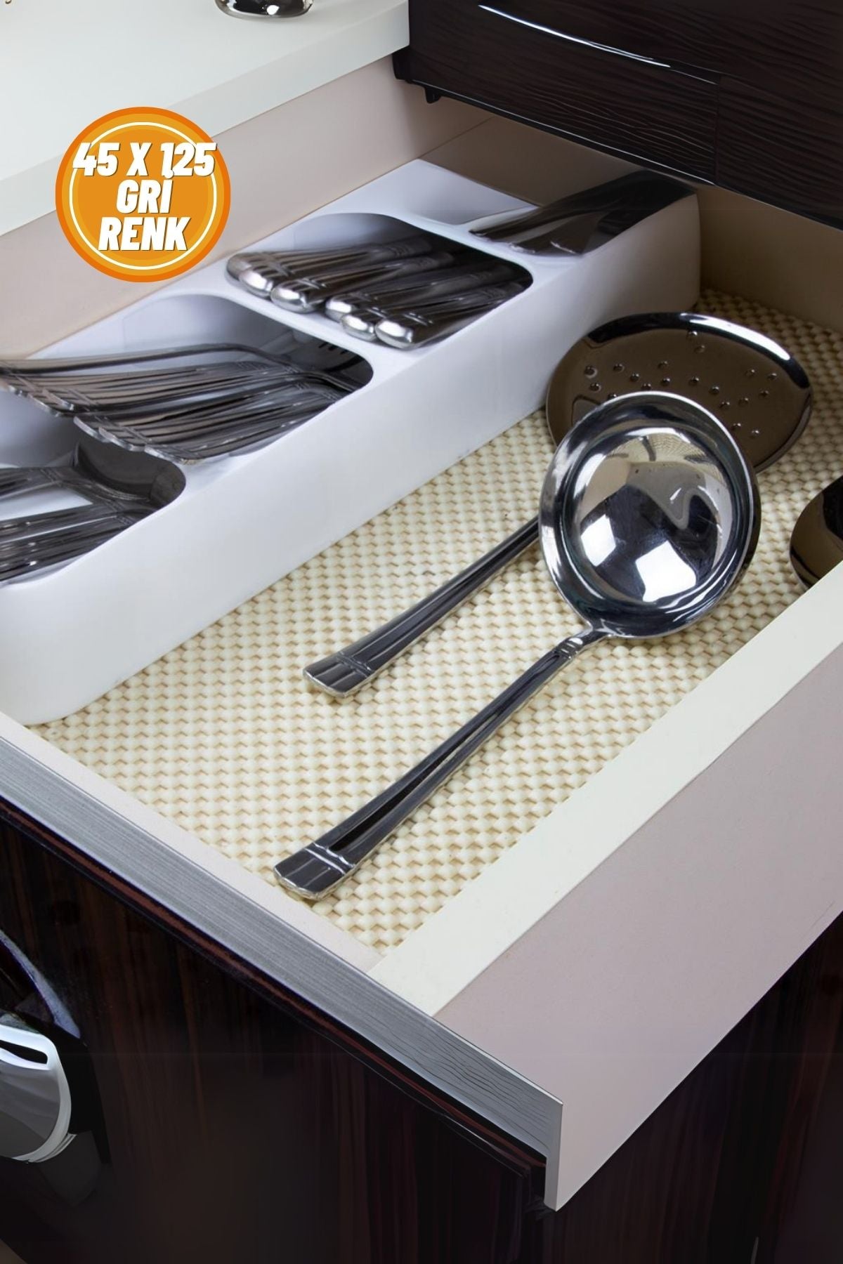 Halı Kaydırmaz, Torpido Koruyucu, Masa Koruyucu Örtü, Araba Göğüs Koruyucu 45x125 Cm, Gri