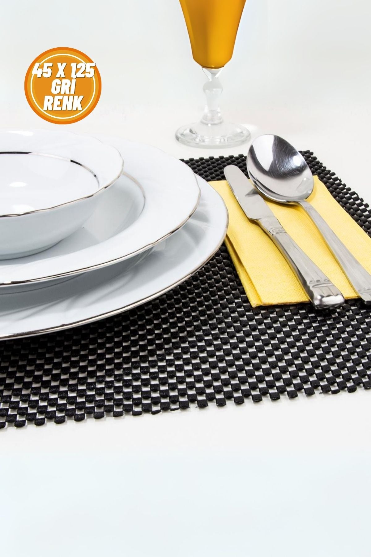 Halı Kaydırmaz, Torpido Koruyucu, Masa Koruyucu Örtü, Araba Göğüs Koruyucu 45x125 Cm, Gri