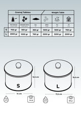 Evle Elegance Desenli Metal Saklama Kabı Seti - 2'li Set (1,7 LT - 3,5 LT)