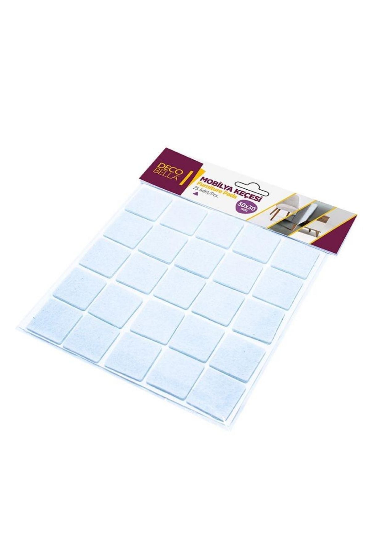 30 x 30 mm Kare Keçe, Parke Çizilme Önleyici Keçe