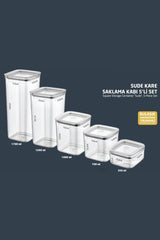 Sude Kare Saklama Kabı 5'Li Set
