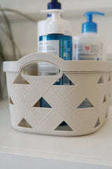 Deri Desenli Saklama ve Düzenleme Sepet Takımı (3'lü), Gri