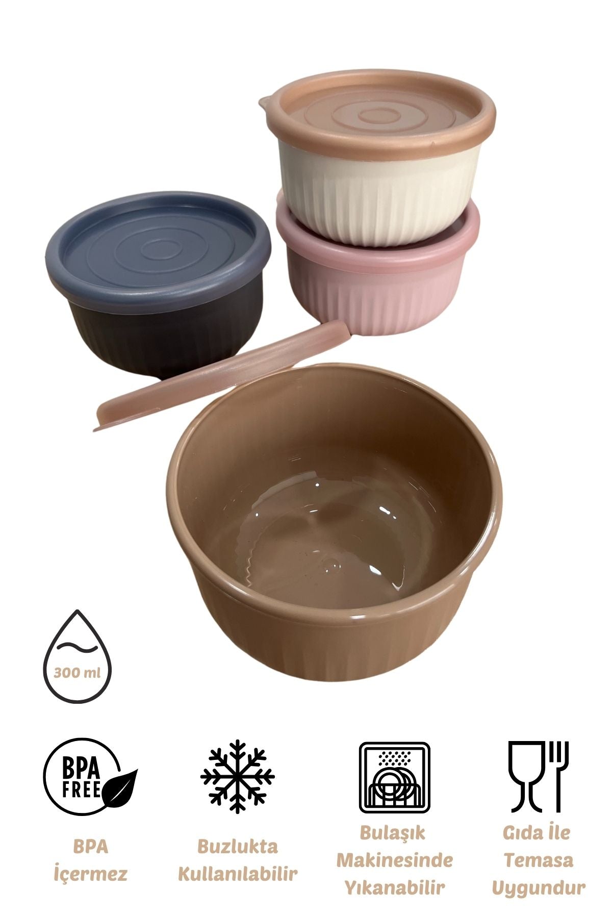 x VipAhmet Vakumlu Saklama Kabı 4'lü Set, 0,30 lt