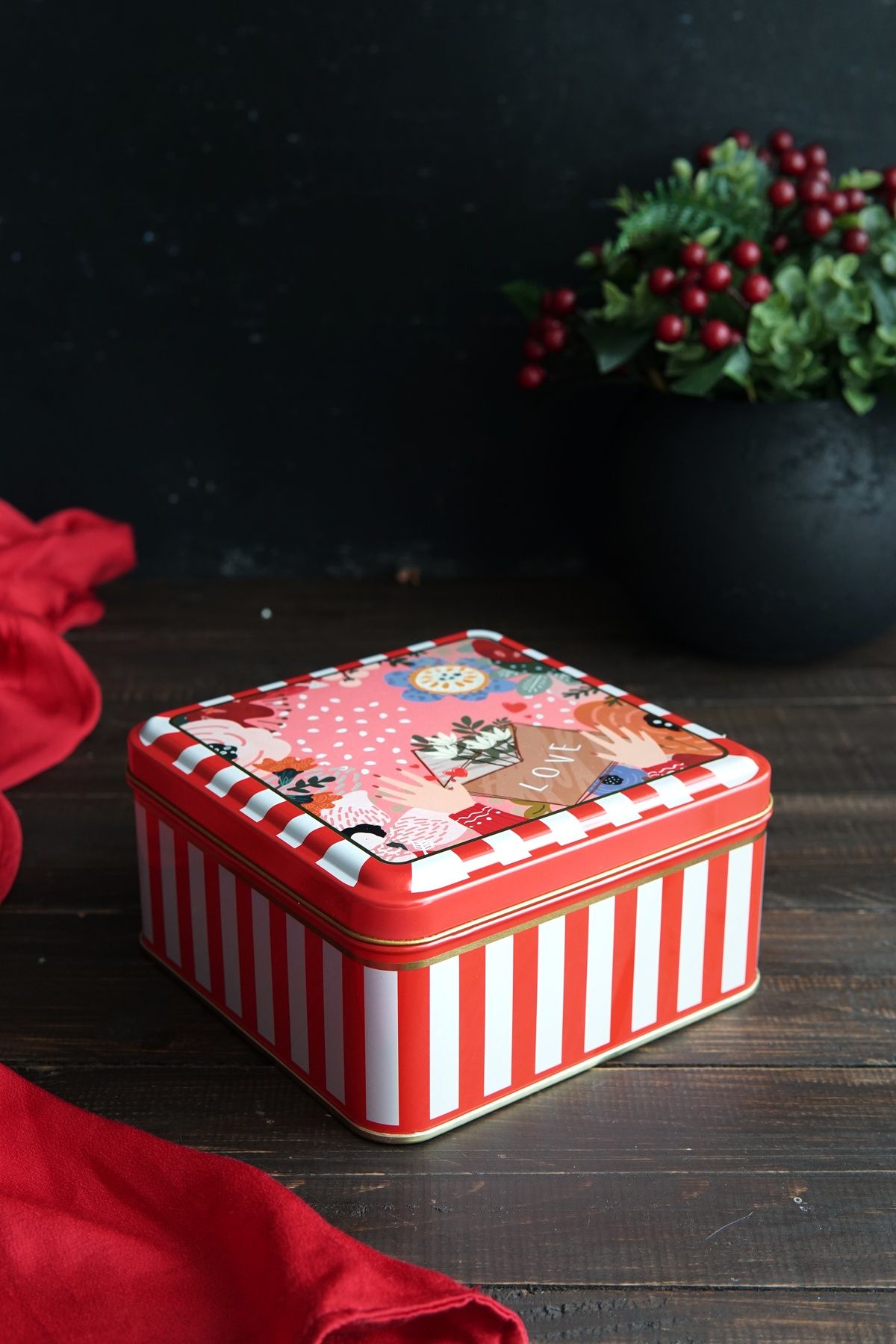 Sevgi Temalı 2'li Dekoratif Metal Kutu Seti, Love Letter Erb525s