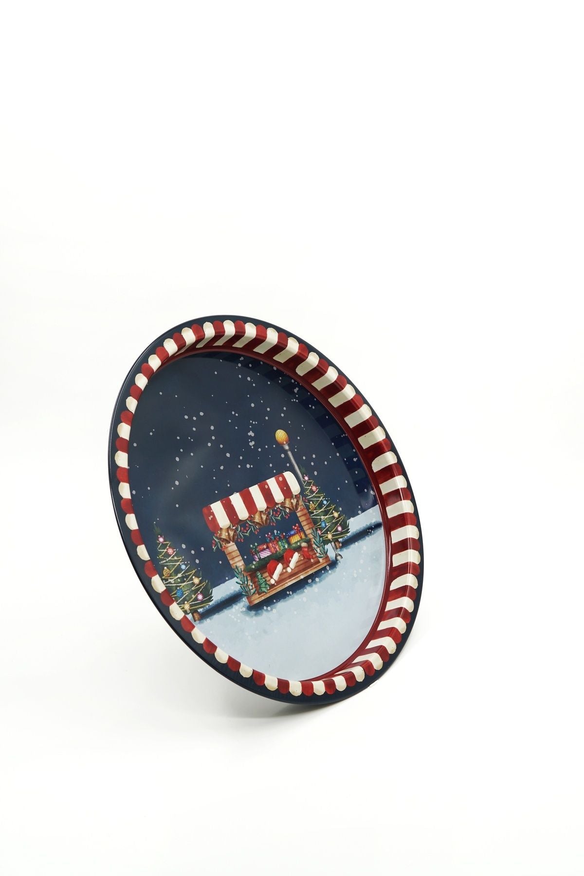 Yılbaşı Temalı Metal Tepsi, 31.5 Cm Ee197-6r