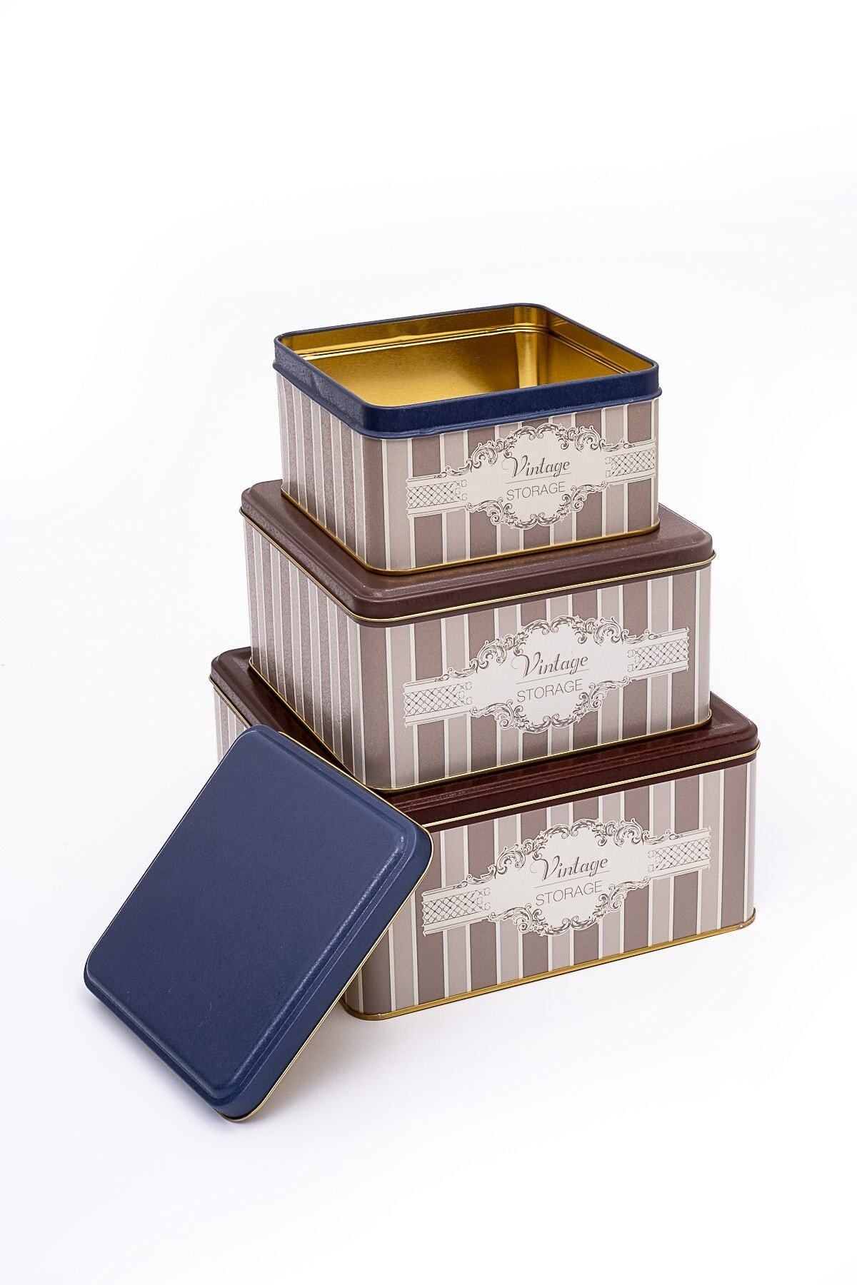 Elegance Desenli Metal Saklama Kabı, Organizer Kutu, Makyaj Organizeri Erb13v5