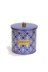 Ef147-93 Turkish Blue_swt Home Desenli Yuvarlak Metal Saklama Kabı 17.5 Cm