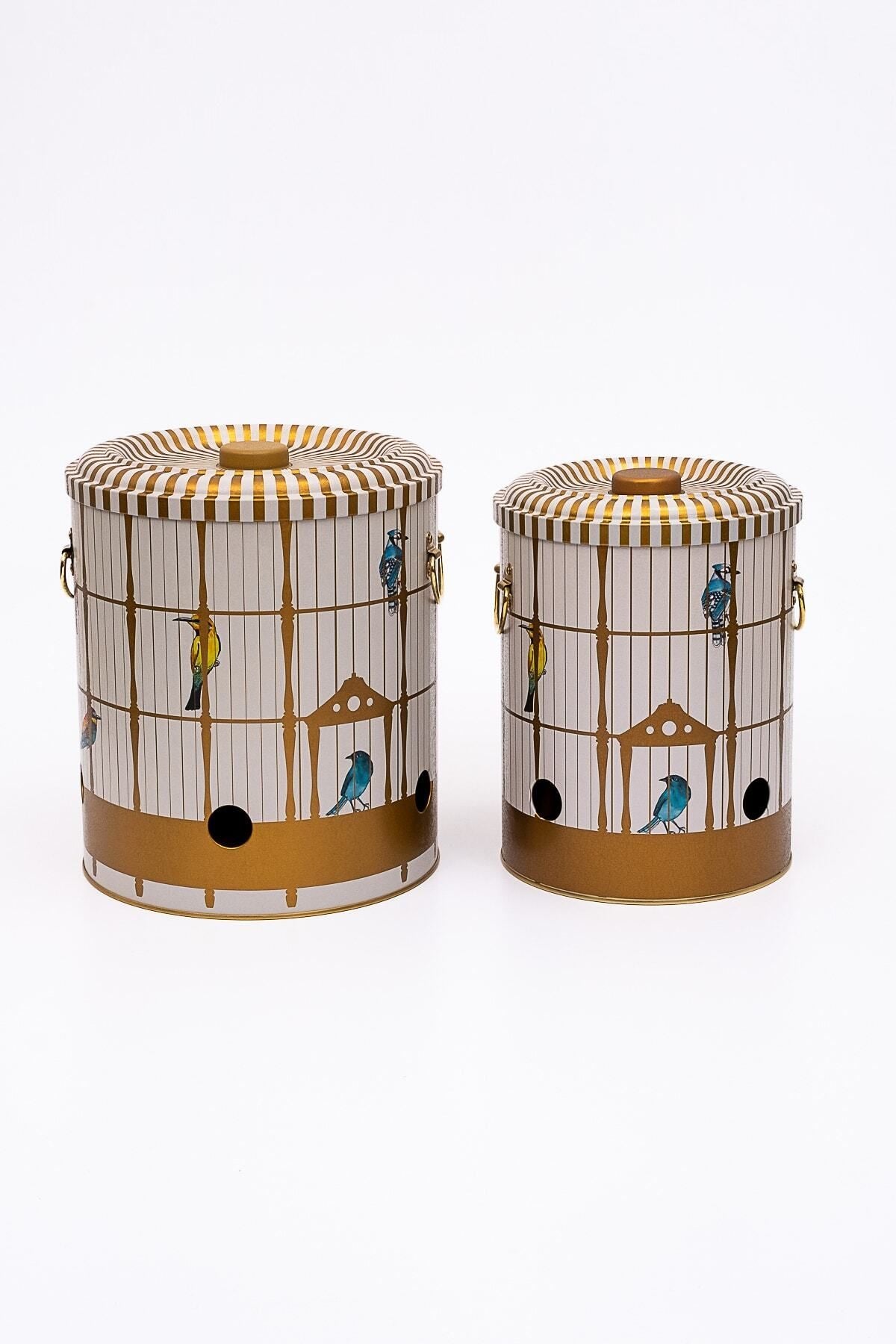Metal Patates Soğan Kovası - Sebzelik - Patates Soğanlık Sepeti 2li Set, Bird Cage Erb23t7