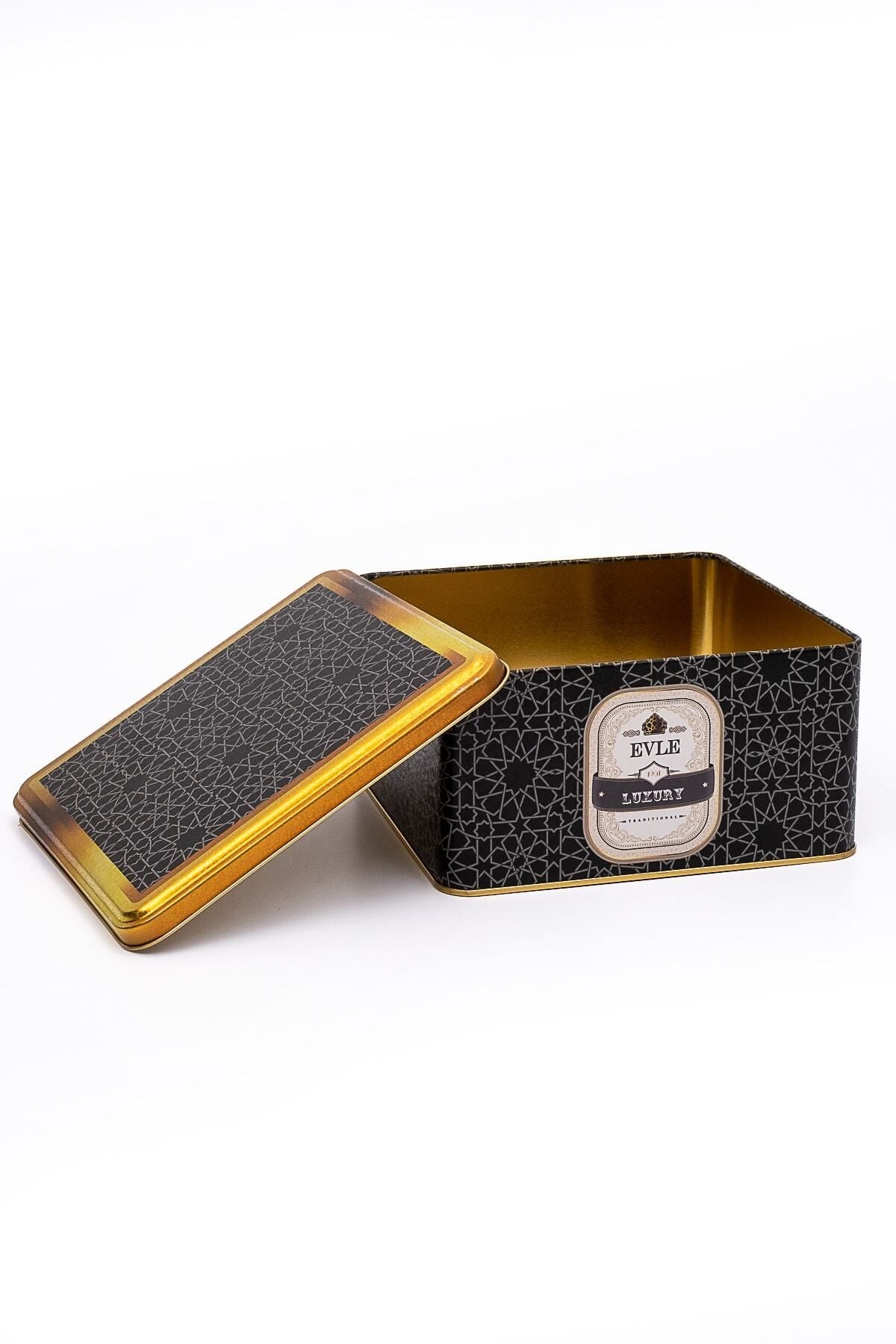 Desenli Kare Metal Saklama Kabı 20x20 Cm Er028-v2