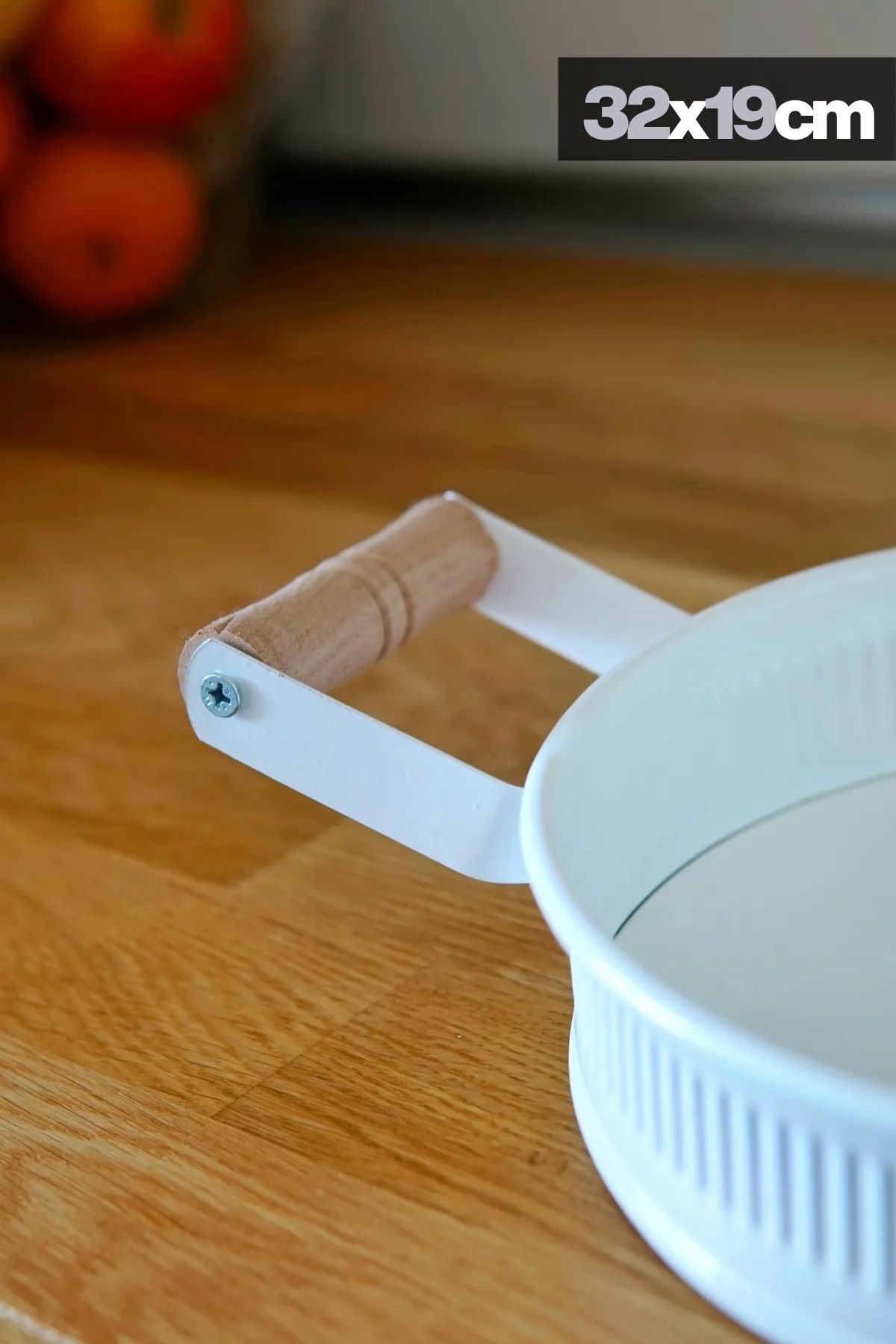 3'lü Ahşap Kulplu Metal Baton Tepsi Seti