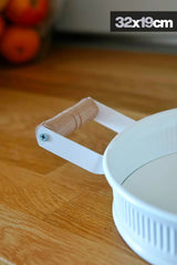 3'lü Ahşap Kulplu Metal Baton Tepsi Seti