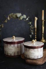 Elegance Desenli Metal Saklama Kabı Seti - 2'li Set (1,3 Lt - 2,9 Lt) ERB53V5