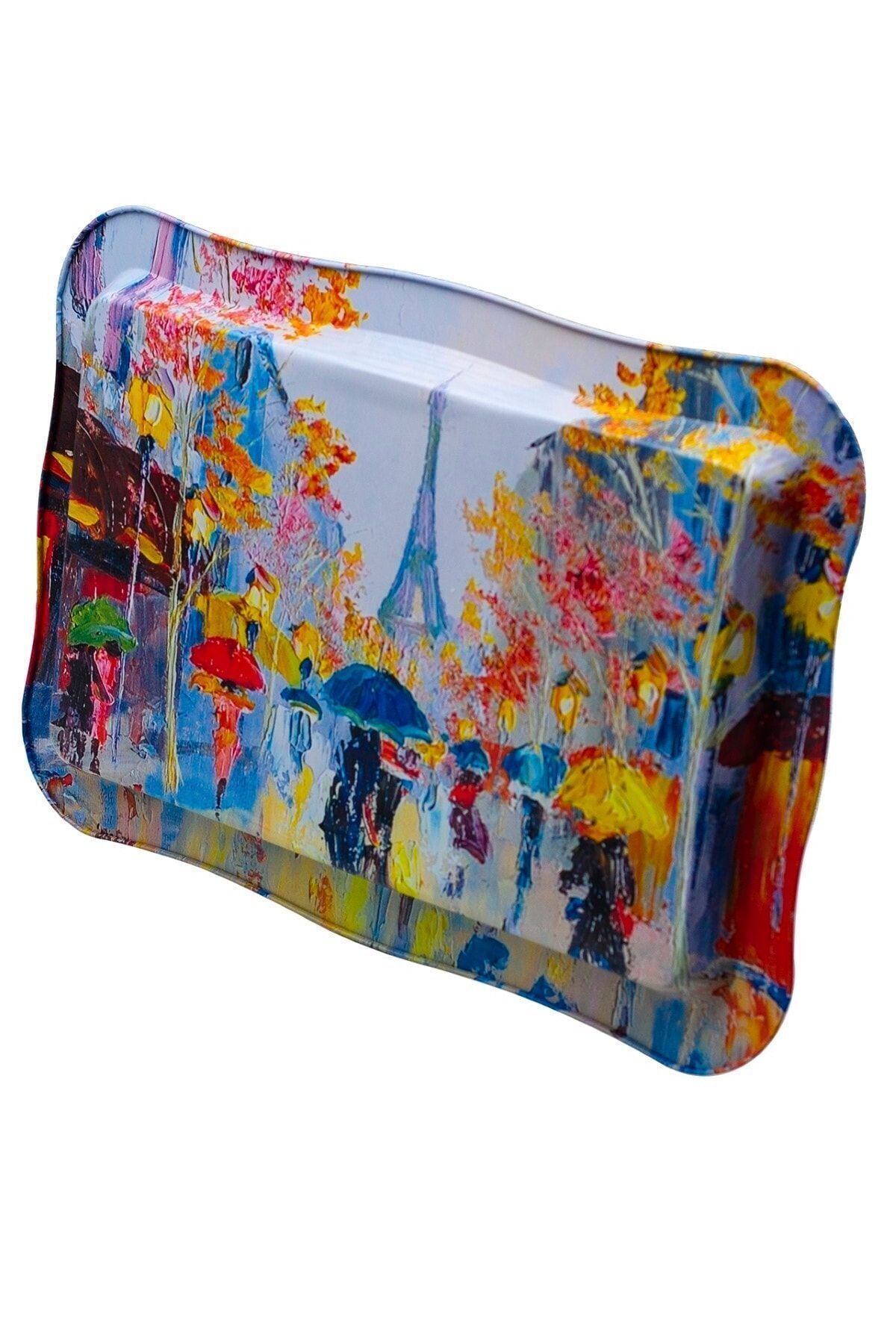 Ef165-q2 Rain Paris Desenli Dikdörtgen Tepsi 24x36 Cm