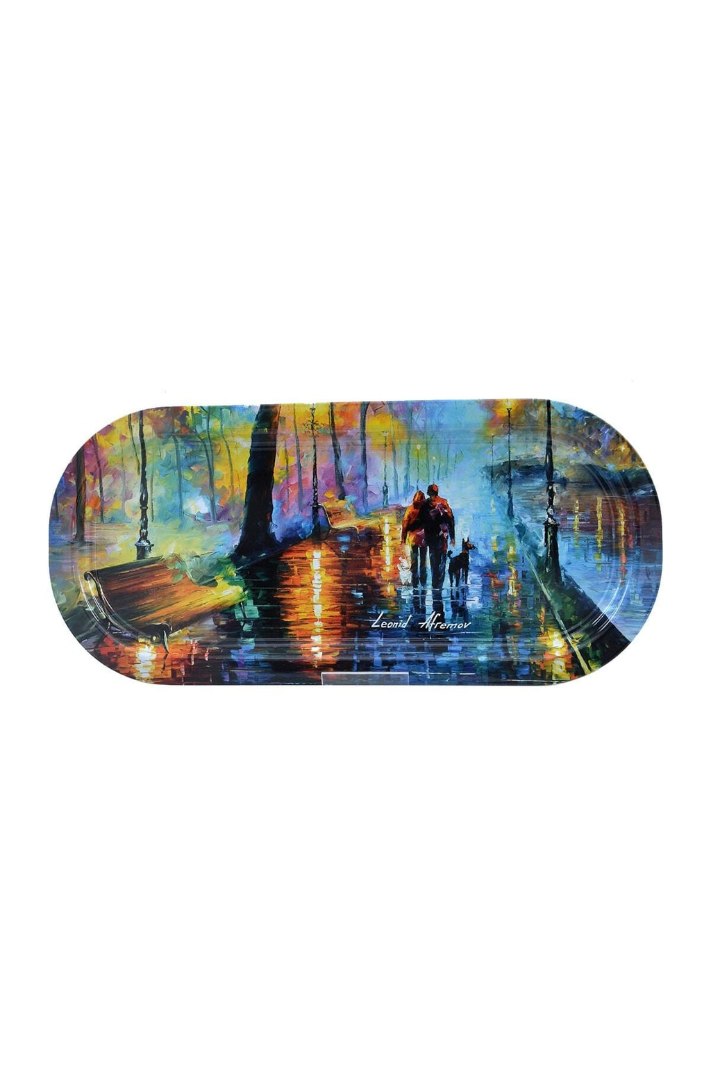 Ef168-04 Afremov Venice Desenli Oval Tepsi 16x35 Cm