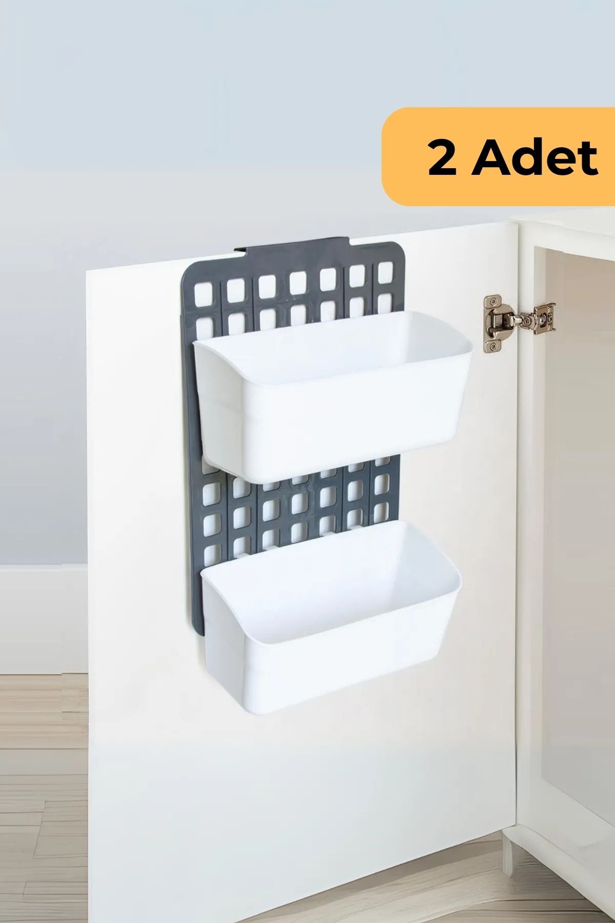 Seviye Ayarlı Dolap Kapağı Düzenleyici 2 Geniş, 2'li Set, Beyaz