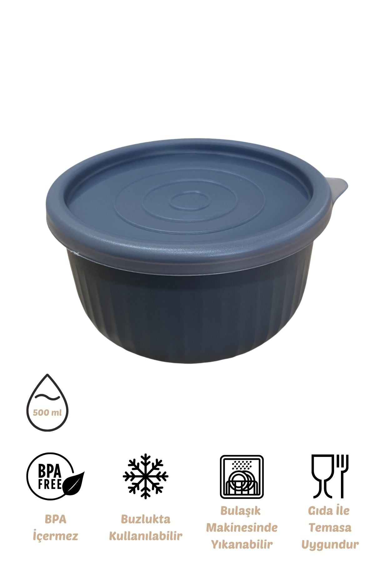 x VipAhmet Vakumlu Saklama Kabı, 0,50 lt, Antrasit