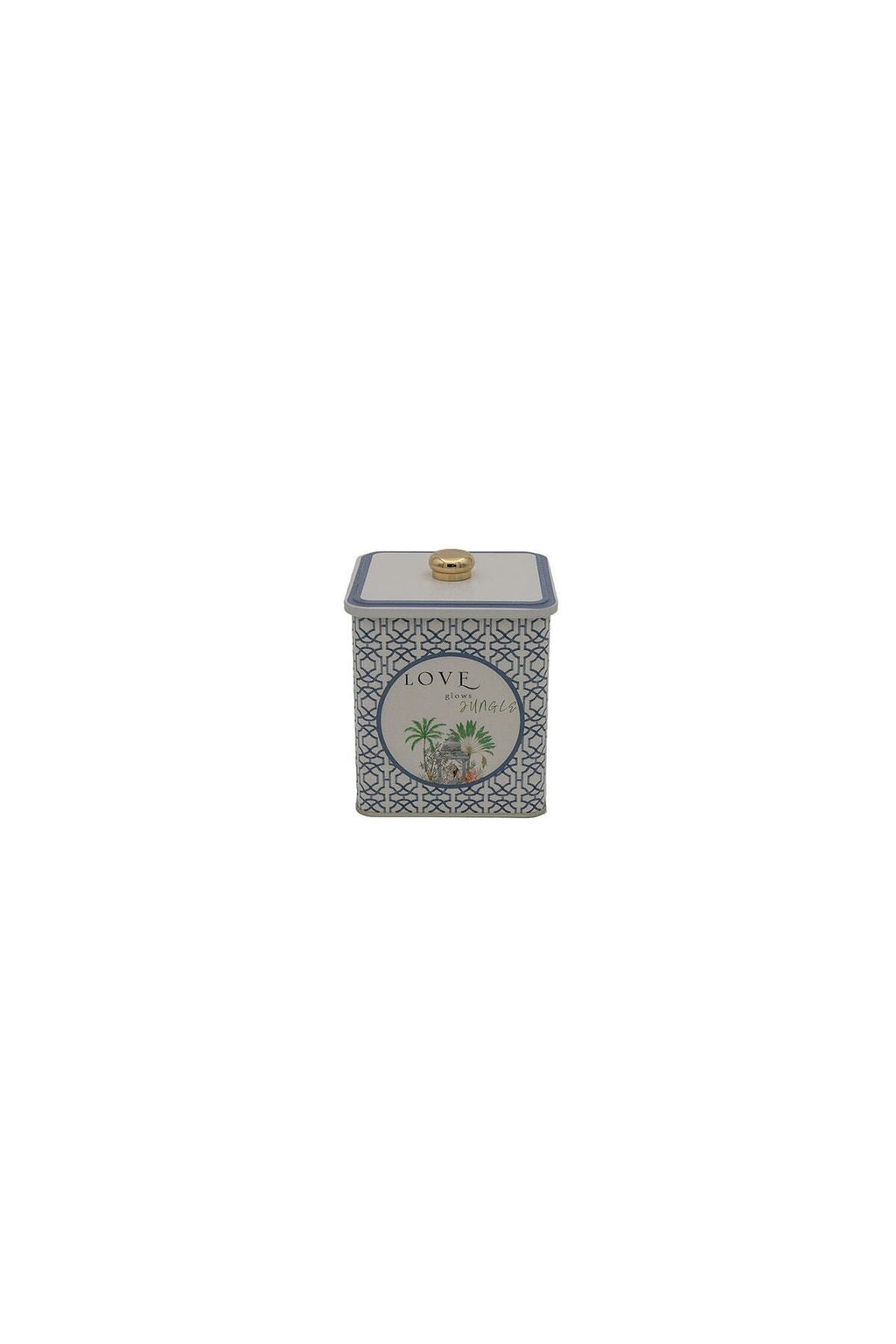 Er023-6ı Forrest Grey Love Desenli Kare Metal Saklama Kabı 12x12 Cm