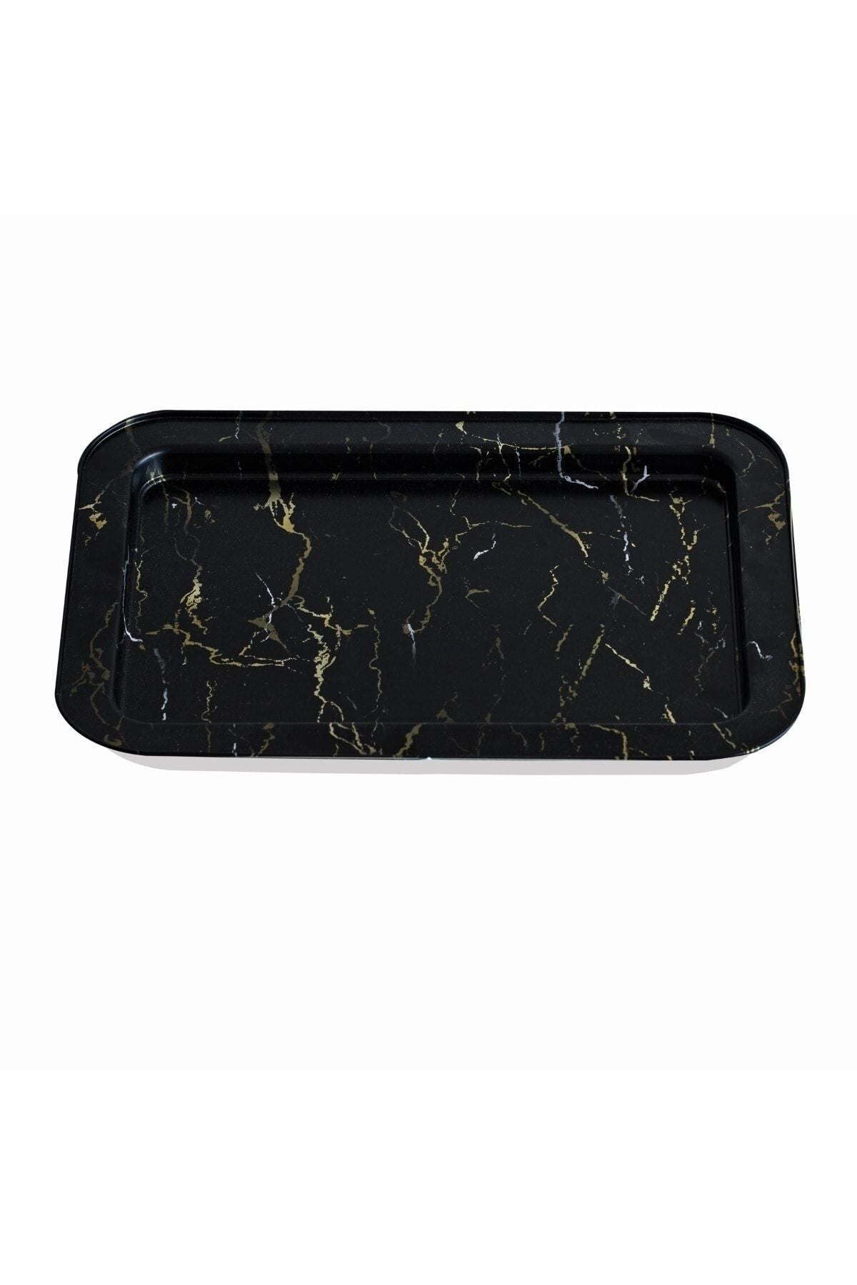 Ee169-50 Marble Black Desenli Dikdörtgen Tepsi 32x43 Cm