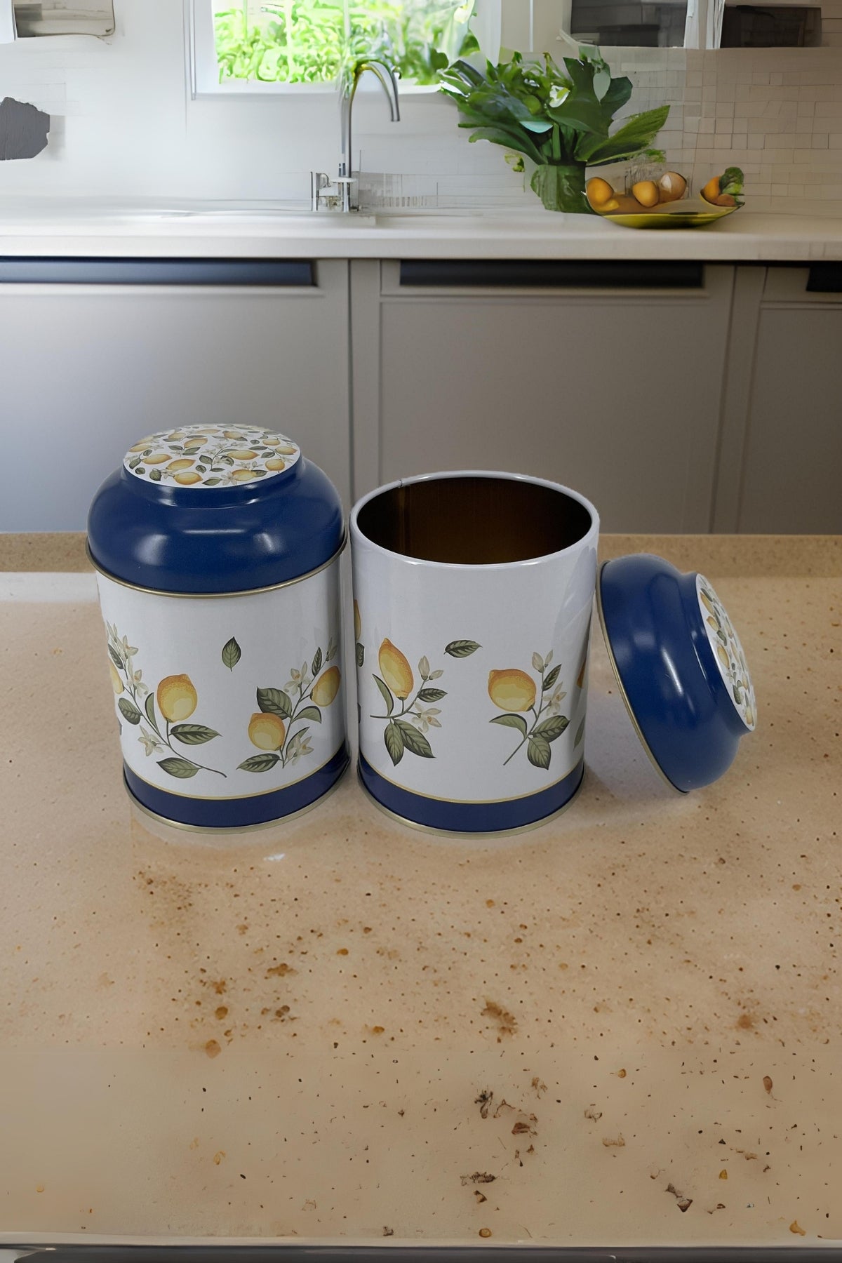 Yuvarlak Metal Saklama Kabı, Ø 9 x 11 cm, Kubbe Kapak, 0,6 lt