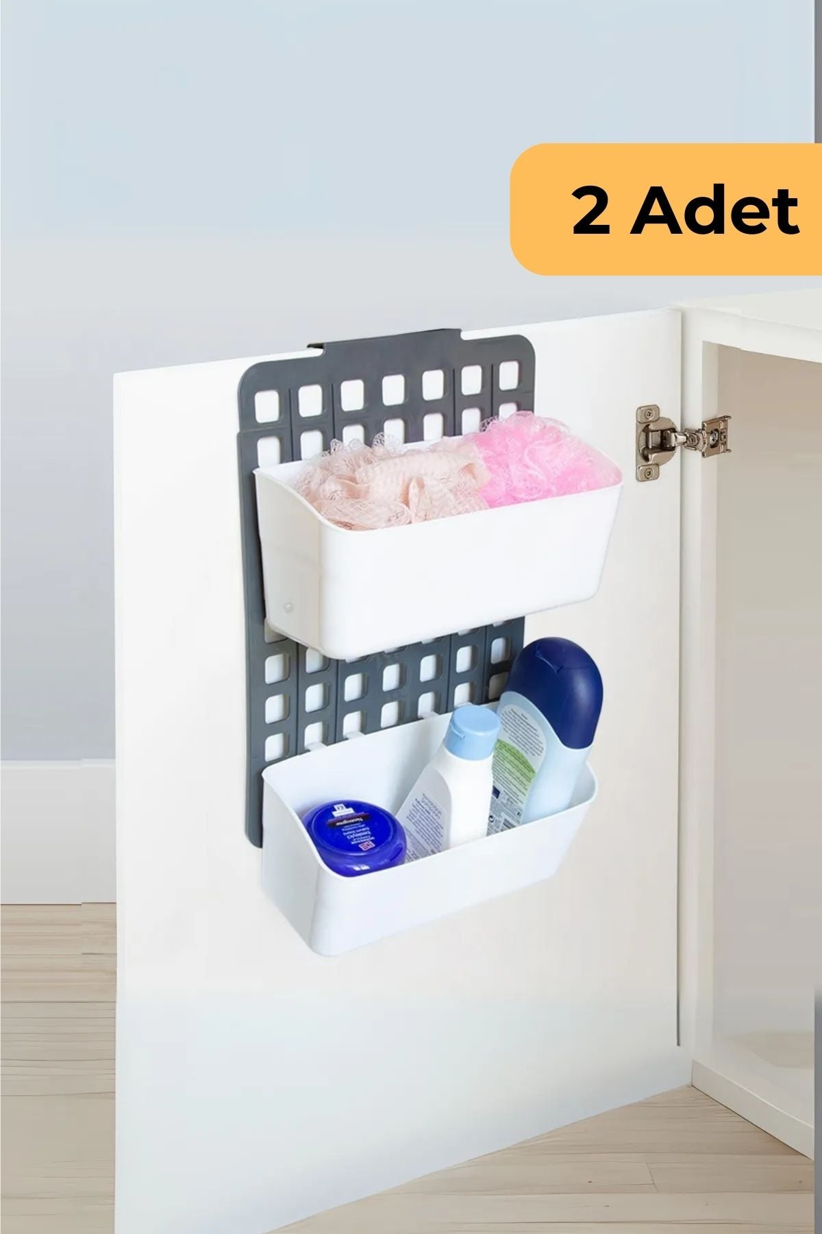 Seviye Ayarlı Dolap Kapağı Düzenleyici 2 Geniş, 2'li Set, Beyaz