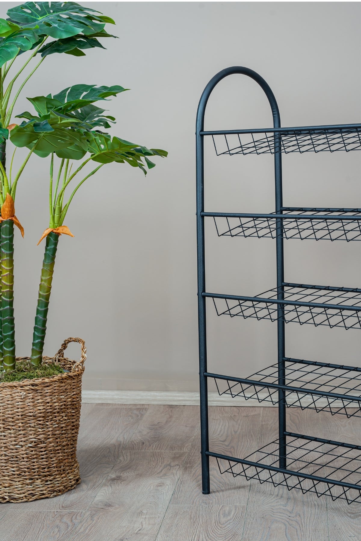 5 Katlı Metal Ayakkabılık, Geniş Kapasiteli Tel Raf Ayakkabı Düzenleyici, Düzenleyici Raf