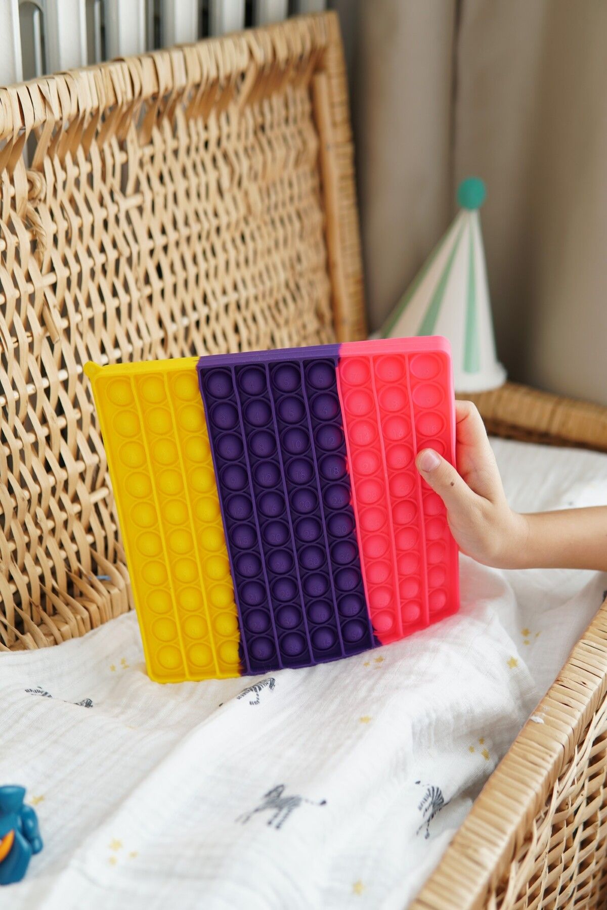 Popit Çarpım Tablosu, Gökkuşağı Renkli Pop It Push Bubble Popit Oyuncak, Eğitici Oyuncak, 20 x 20 cm