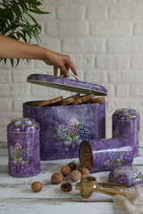 Efb0228 Oval Ekmek Kutusu 4 Lü Set, Flower Purple