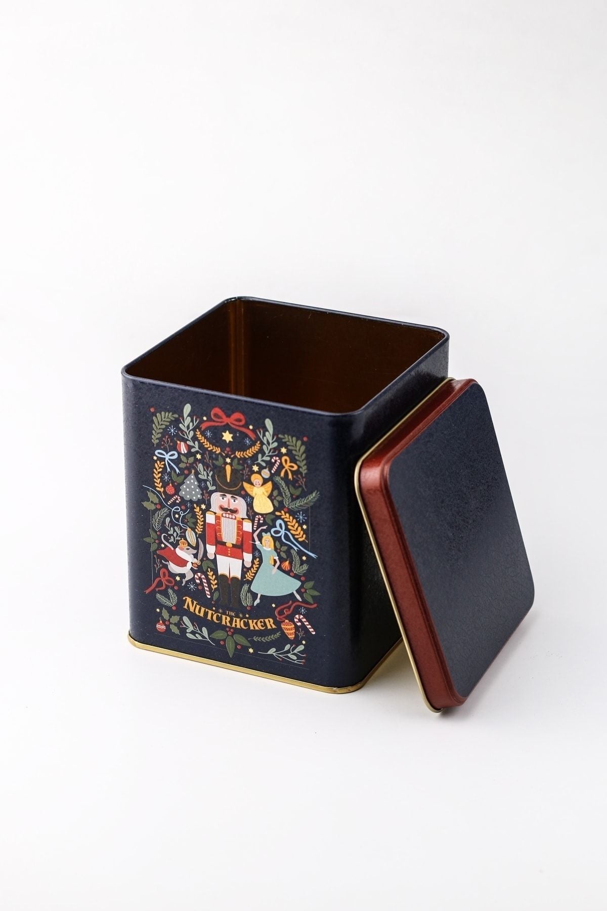Er024-v1 Tales Nutcracker Desenli Kare Metal Saklama Kabı 12x12 Cm