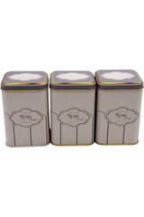 Erb25u6 Kare Metal Saklama Kabı 87x87x125, 3 Lü Set, Retro