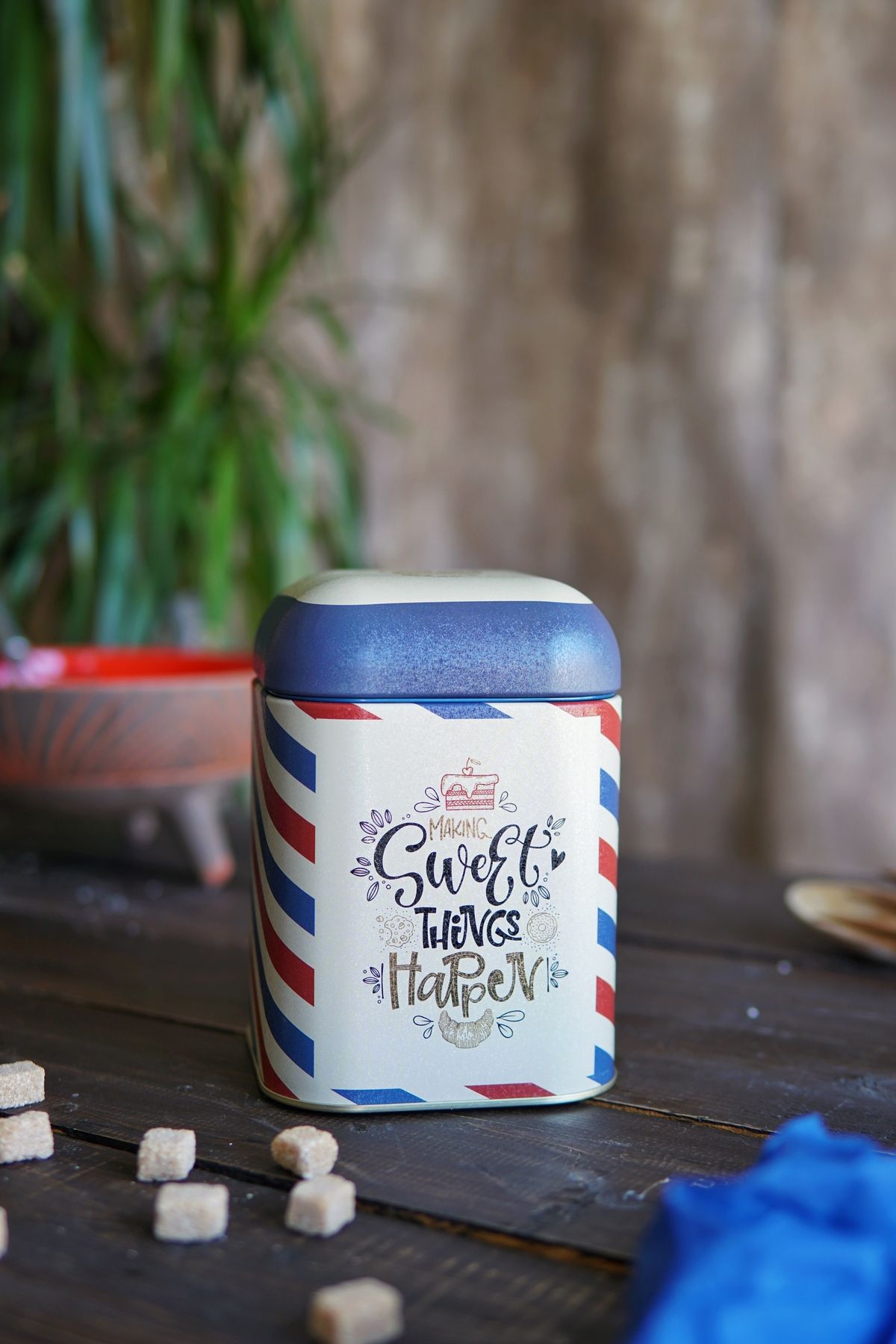 Kare Metal Saklama Kabı, 10.8 x 10.8 x 11.8 cm, 1.3 lt, Post Sweet Things