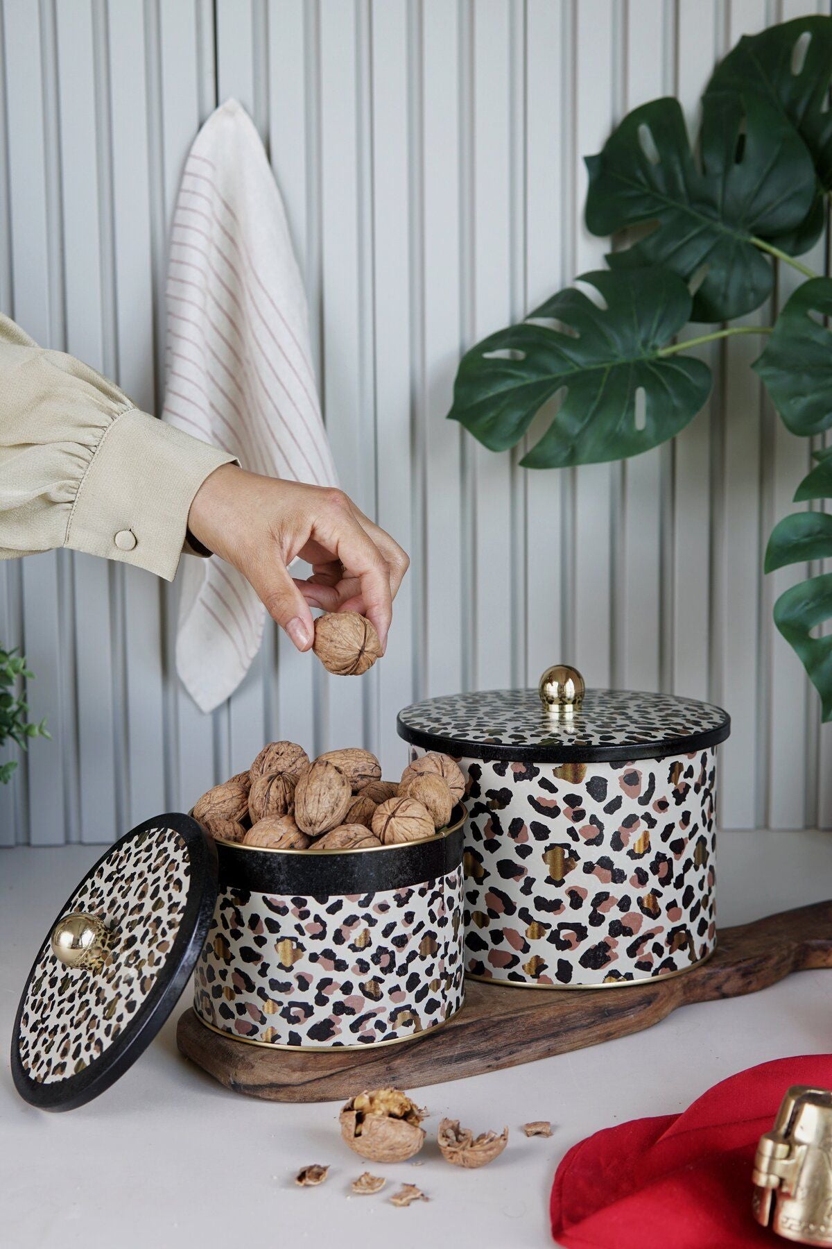 Leo Desenli Metal Saklama Kabı Seti - 2'li Set (1,3 Lt - 2,9 Lt) ERB53V4