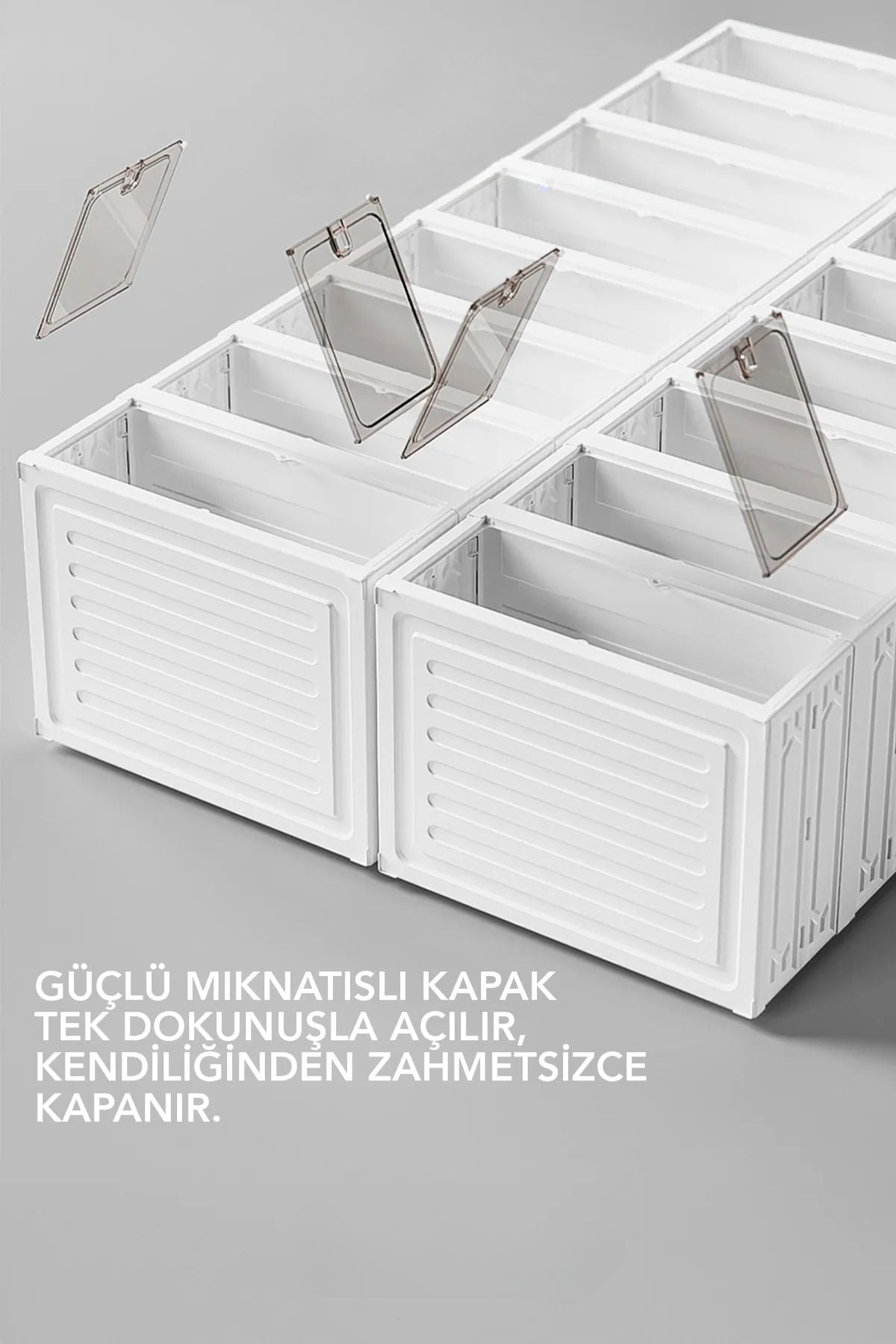 6 Katlı Katlanabilir Ayakkabılık, Modüler Ayakkabı Dolabı, Portatif Düzenleyici, Beyaz