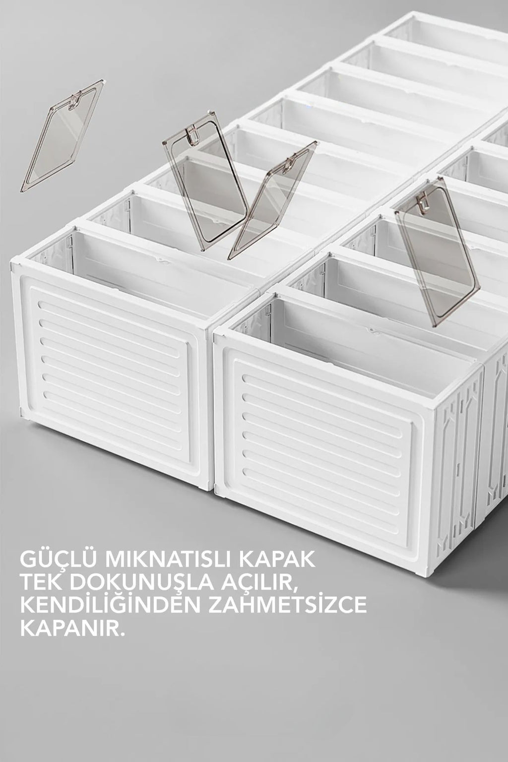 6 Katlı Katlanabilir Ayakkabılık, Modüler Ayakkabı Dolabı, Portatif Düzenleyici, Beyaz