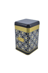 Ef022-91 Turkish Black_tea Desenli Kare Metal Saklama Kabı 11x11 Cm