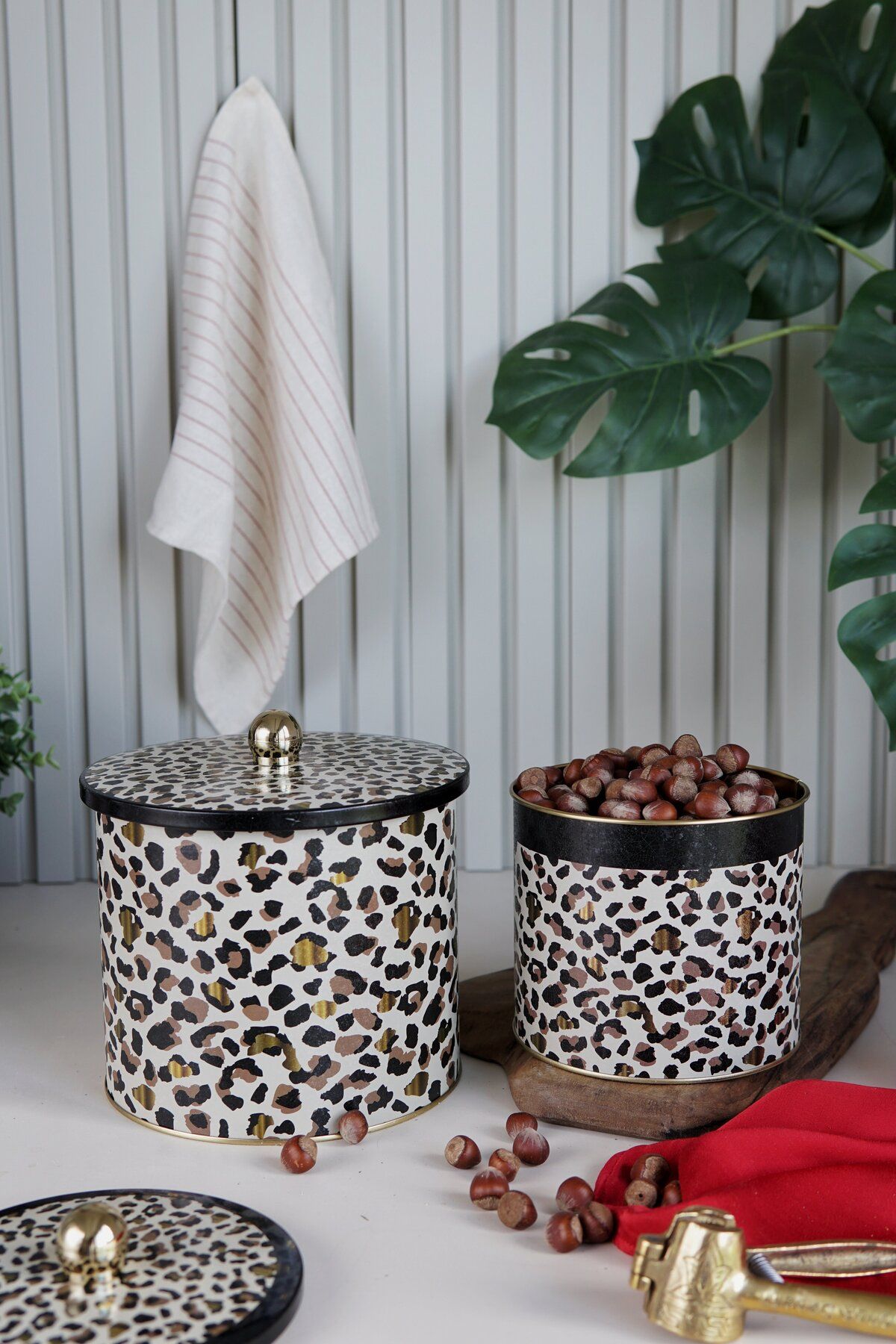 Leo Desenli Metal Saklama Kabı Seti - 2'li Set (1,7 lt - 3,5 lt)