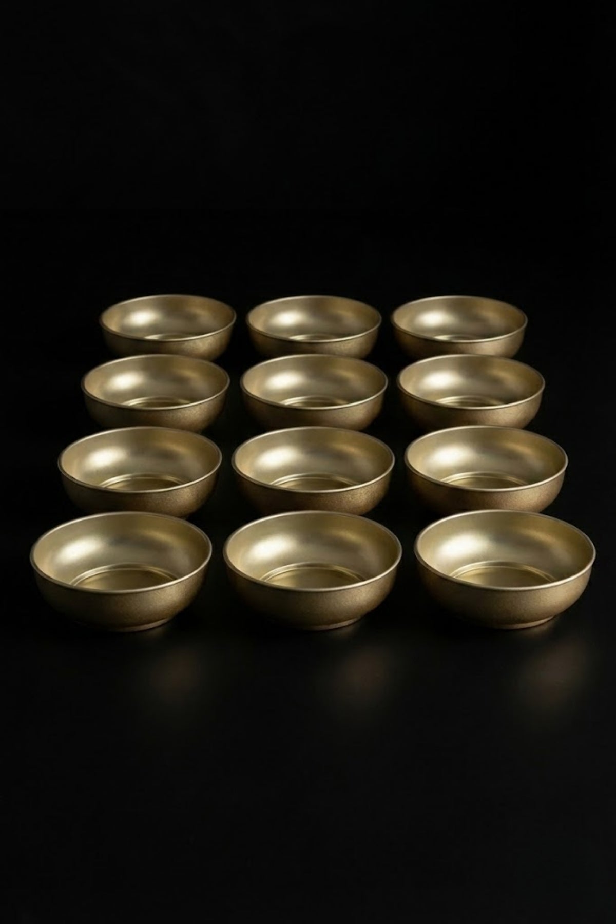 12 Parça Gold Metal Çerezlik Ø9 cm – 12’li Set (Yükseklik 3 cm)