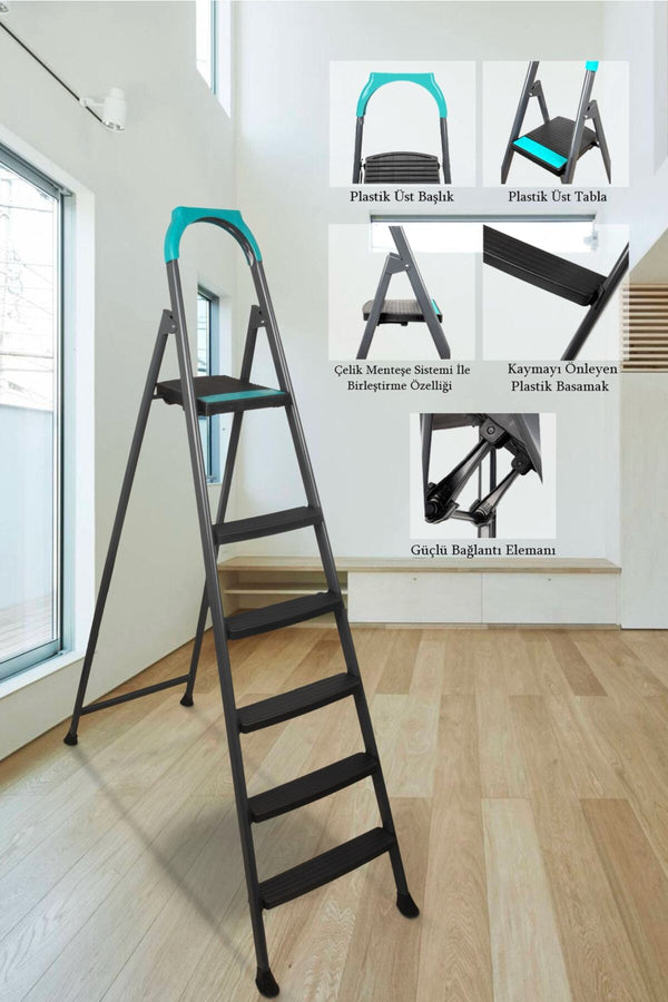 Evle Perilla Merdiven Riser Plastik Basamaklı 5+1 MAP51305