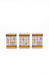 Erb24t7 Kare Metal Saklama Kabı 75x75 3 Lü Set, Bird Cage