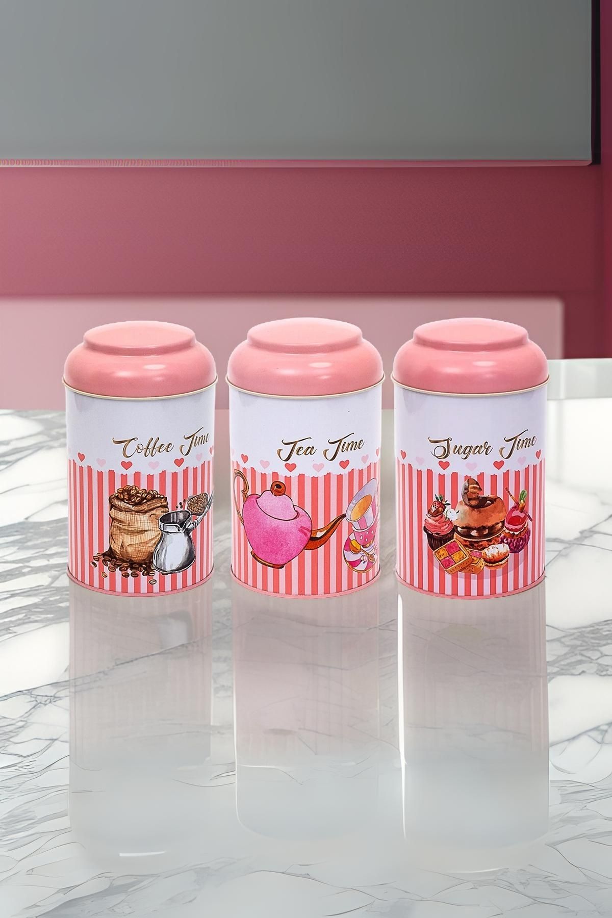 Silindir Saklama Kabı Ø105 3 lü Set, Sprinkles Set