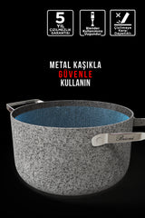 Stone-Age 16 cm Çizilmez Yanmaz Yapışmaz Indüksiyonlu Kapaklı Sos Tenceresi