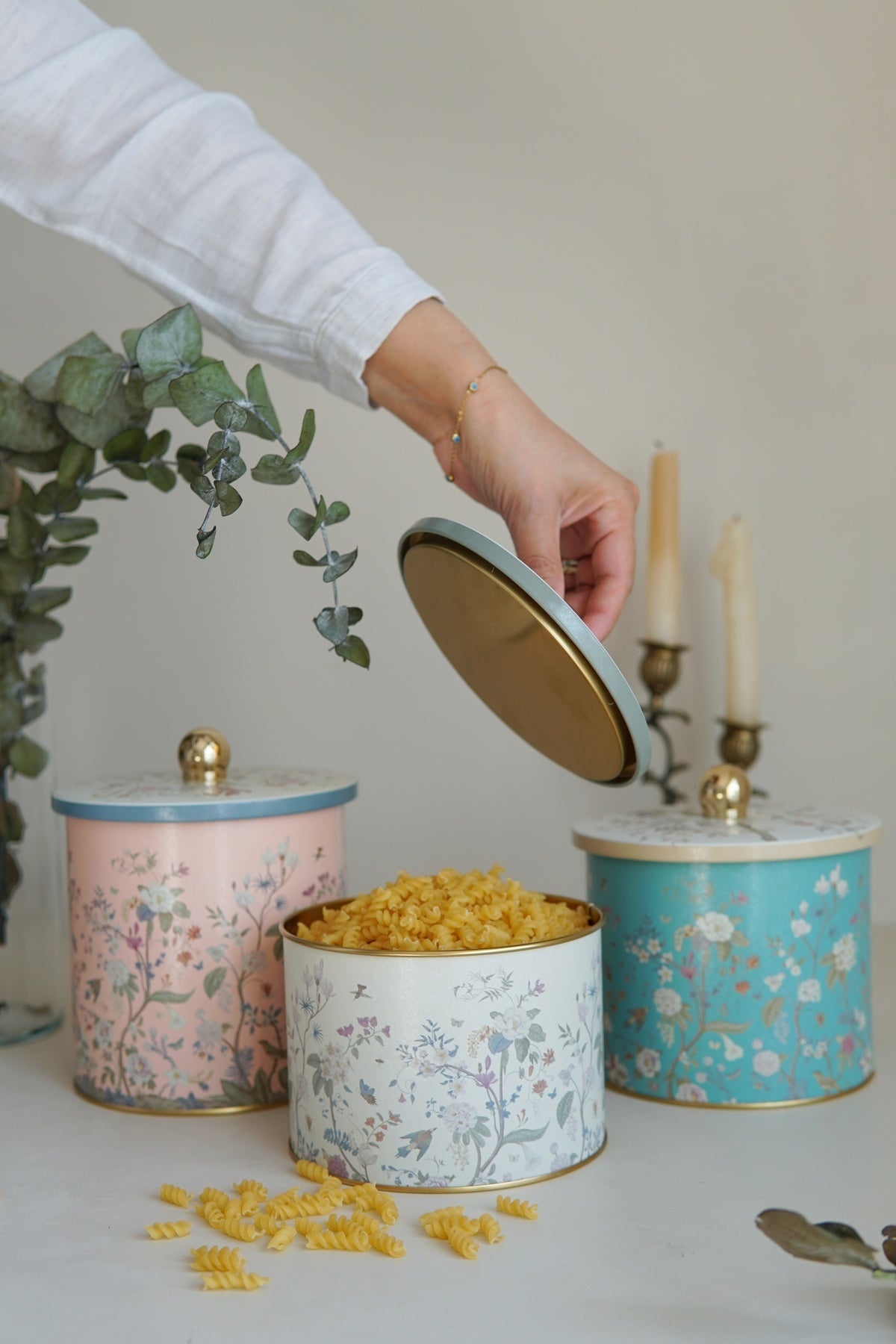 Yuvarlak Kutu Ø140, Topuz Kulp, 3 lü Set