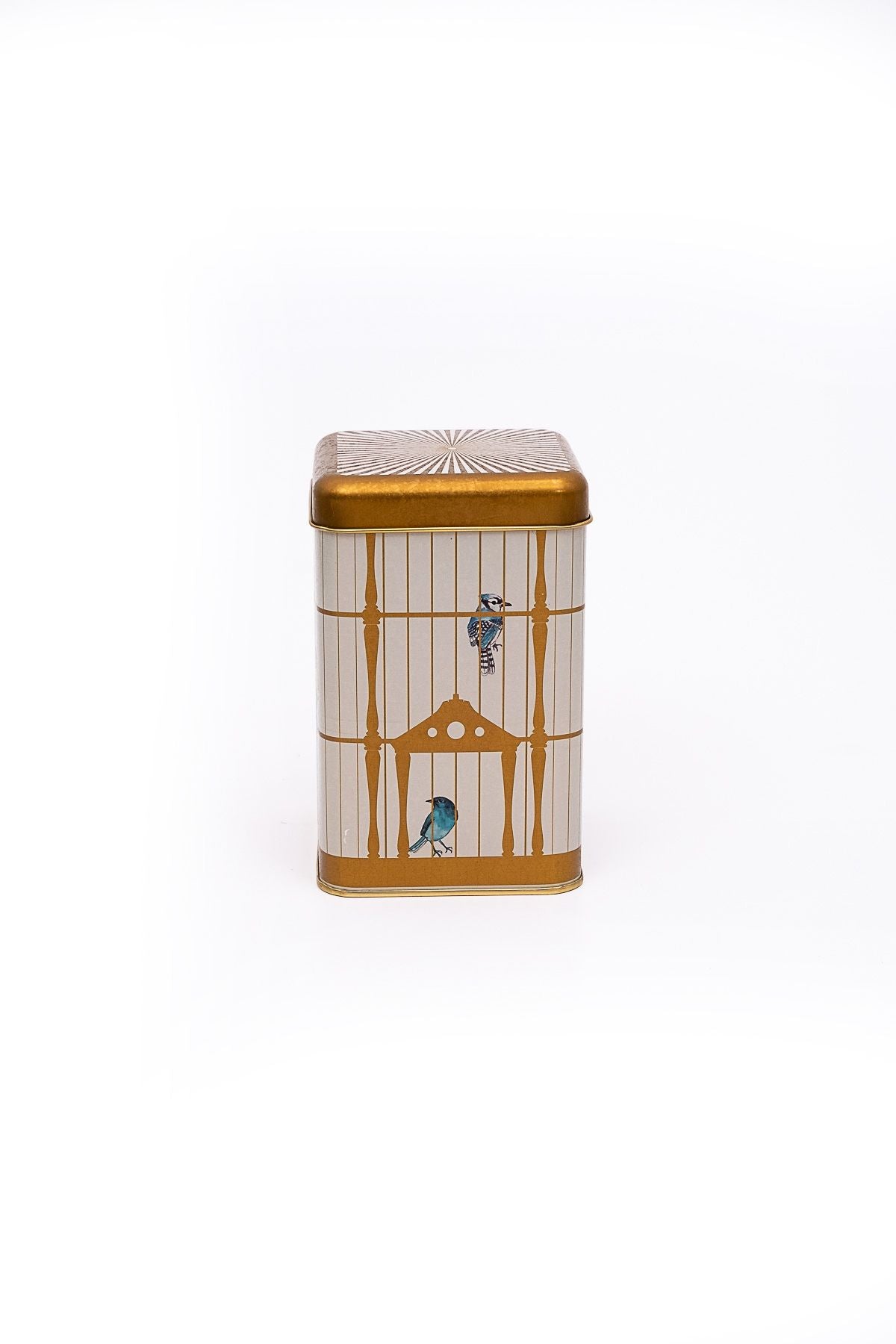 Er022-t7 Bird Cage Desenli Kare Metal Saklama Kabı 11x11 Cm